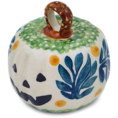 Polish Pottery Pumpkin Ornament 2&quot; Lemon Tree