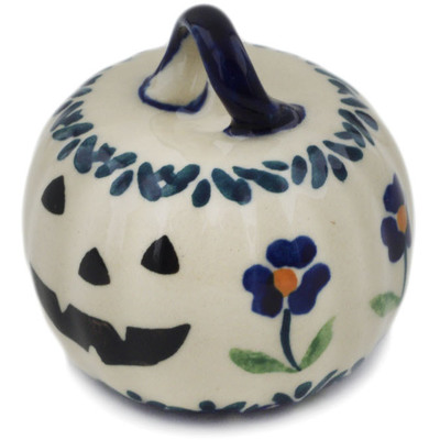 Polish Pottery Pumpkin Ornament 2&quot; Mariposa Lily