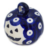 Polish Pottery Pumpkin Ornament 2&quot; Peacock Eyes