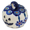 Polish Pottery Pumpkin Ornament 2&quot; Peacock