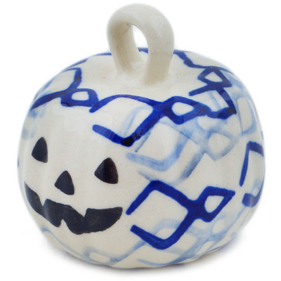 Polish Pottery Pumpkin Ornament 2&quot; Pulse UNIKAT