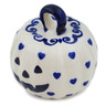Polish Pottery Pumpkin Ornament 2&quot; Sea Of Hearts