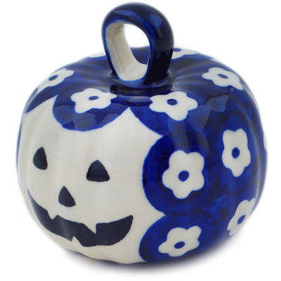 Polish Pottery Pumpkin Ornament 2&quot; Simple Daisy