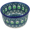 Polish Pottery Ramekin Bowl Small Gorgeous Peacock Feather