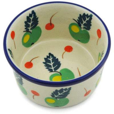 Polish Pottery Ramekin Bowl Small Green Apples