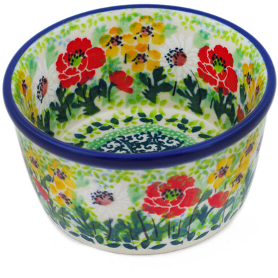 Polish Pottery Ramekin Bowl Small Green Thumb UNIKAT