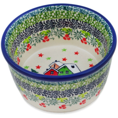 Glass Ramekin Bowl Small Green Village UNIKAT