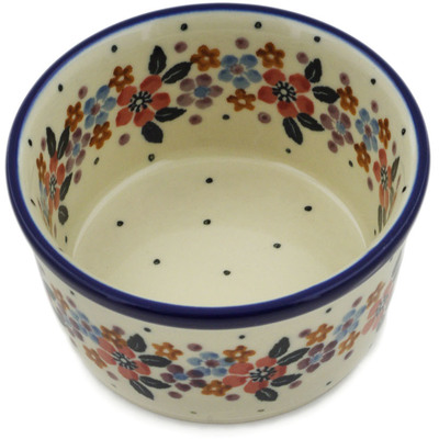 Polish Pottery Ramekin Bowl Small Jewel Tones