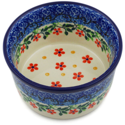 Polish Pottery Ramekin Bowl Small Little Flowers