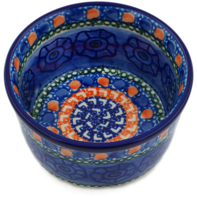 Polish Pottery Ramekin Bowl Small Midnight Tango UNIKAT