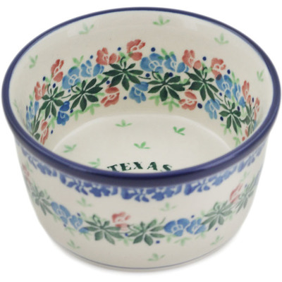 Polish Pottery Ramekin Bowl Small Texas Wildflower