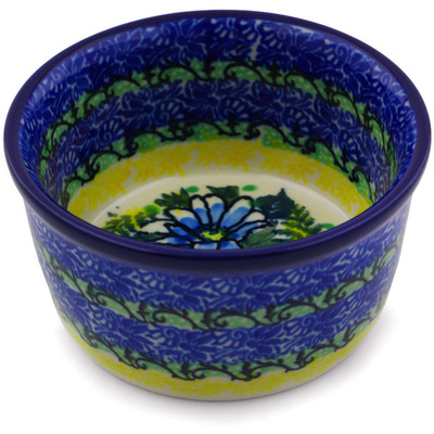 Polish Pottery Ramekin Bowl Small Wildflower UNIKAT