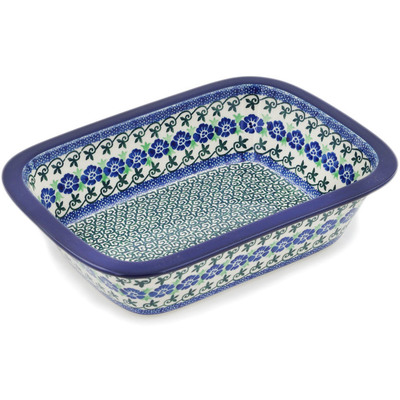 Polish Pottery Rectangular Baker 10&quot; Bayou Song