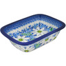 Polish Pottery Rectangular Baker 10&quot; Bloodroot Bliss UNIKAT