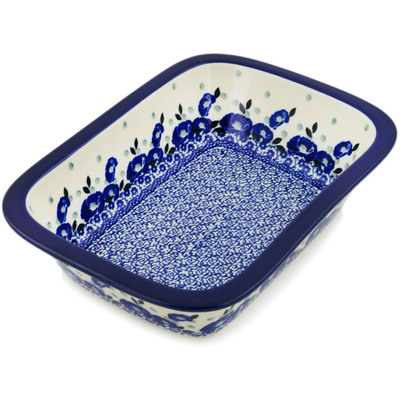 Polish Pottery Rectangular Baker 10&quot; Eternal Winter