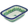 Polish Pottery Rectangular Baker 10&quot; Fresh Fern UNIKAT