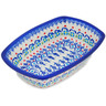 Polish Pottery Rectangular Baker 10&quot; Graphic Armor