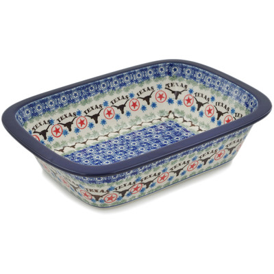 Polish Pottery Rectangular Baker 10&quot; State Of Texas