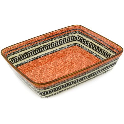 Polish Pottery Rectangular Baker 11&quot;