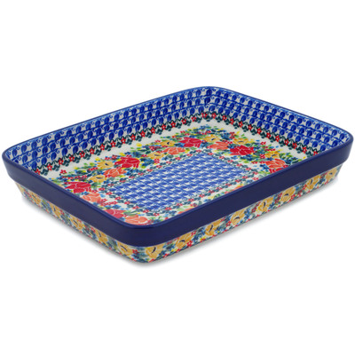 Polish Pottery Rectangular Baker 11&quot; Lovely Surprise UNIKAT