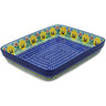 Polish Pottery Rectangular Baker 11&quot; Pansies Field UNIKAT