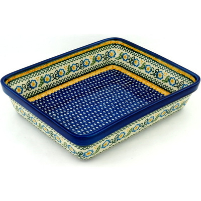 Polish Pottery Rectangular Baker 12&quot; Autumn Basket