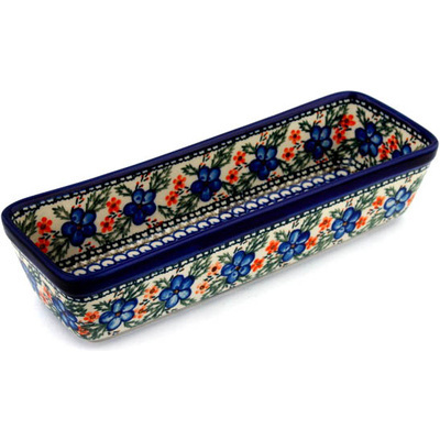 Polish Pottery Rectangular Baker 12&quot; Cobblestone Garden