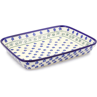 Polish Pottery Rectangular Baker 12&quot; Daisy Field