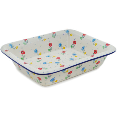Polish Pottery Rectangular Baker 12&quot; Spring Is Coming