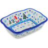 Polish Pottery Rectangular Baker 8&quot; Winter Gnome