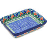 Polish Pottery Rectangular Baker 9&quot; Midnight Iris UNIKAT