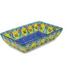 Polish Pottery Rectangular Baker 9&quot; Pansies Field UNIKAT