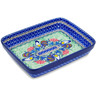 Polish Pottery Rectangular Baker 9&quot; Summer Rooster UNIKAT