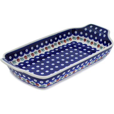 Polish Pottery Rectangular Baker with Handles 13&quot; Mosquito