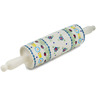 Polish Pottery Rolling Pin 15&quot; Flowers And Ladybugs