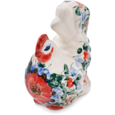 Polish Pottery Rooster Figurine 4&quot; Red Tulip