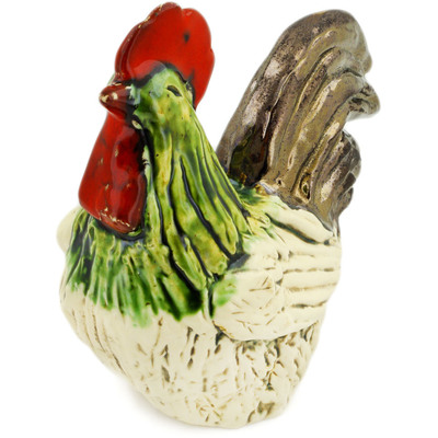 Ceramic Rooster Figurine 8&quot; Green