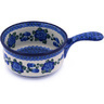 Polish Pottery Round Baker with Handles 10&quot; Blue Poppies