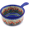 Polish Pottery Round Baker with Handles 10&quot; Crimson Bells