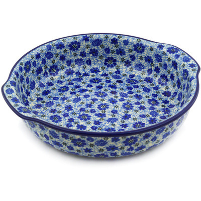 Polish Pottery Round Baker with Handles 10&frac14;-inch