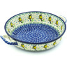 Polish Pottery Round Baker with Handles 10-inch Medium Happy Goldfinch