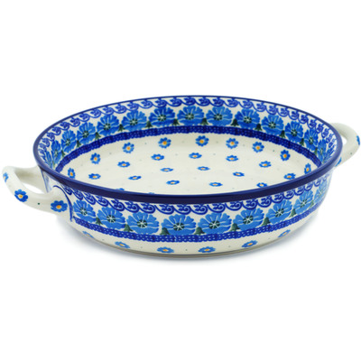 Polish Pottery Round Baker with Handles 10-inch Medium Mama&#039;s Embroidery