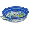 Polish Pottery Round Baker with Handles 10-inch Medium Sweet Nectar UNIKAT