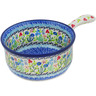 Polish Pottery Round Baker with Handles 10&quot; Spring Essence UNIKAT