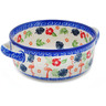 Polish Pottery Round Baker with Handles 8&quot; Flamingo Tropical Paradise