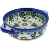 Polish Pottery Round Baker with Handles 8&quot; Floral Fantasy