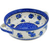 Polish Pottery Round Baker with Handles 8&quot; Lovely Blueberries