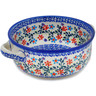 Polish Pottery Round Baker with Handles 8&quot; Neon Wreath