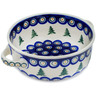Polish Pottery Round Baker with Handles 8&quot; Peacock Pines