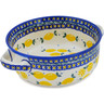Polish Pottery Round Baker with Handles 8&quot; When Life Gives You Lemons